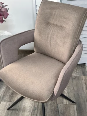 Поворотный стул KINNET MOHAIR-440 / CASTEL-20 шоколадный, ткань / темно-серый каркас 62X63X91 CM 3