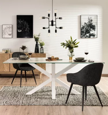 Стол Arya 160X90X78 CM белые ножки белая керамическая столешница 5