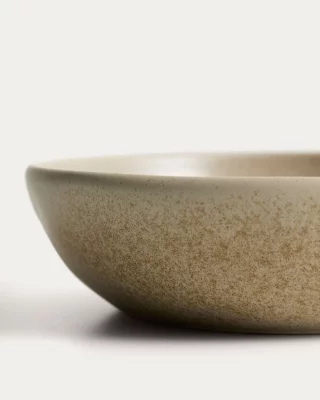 Бежевая керамическая суповая тарелка Sarel 21.7X21.7X6 CM 4