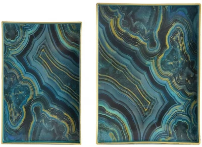 Набор из двух декоративных подносов Justina 48X36X5 / 46X30X5 CM 4
