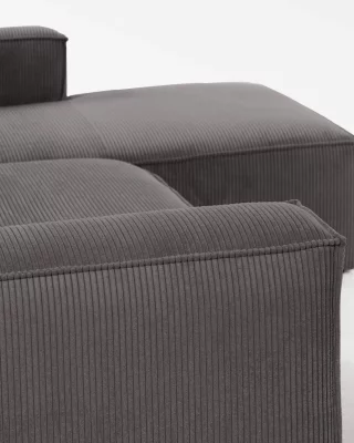Диван с правым шезлонгом на 4 места Blok, серый, из плотного вельвета 330X174X69 CM 5