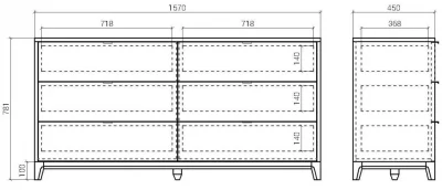 Комод Case 157X45X78 CM 7