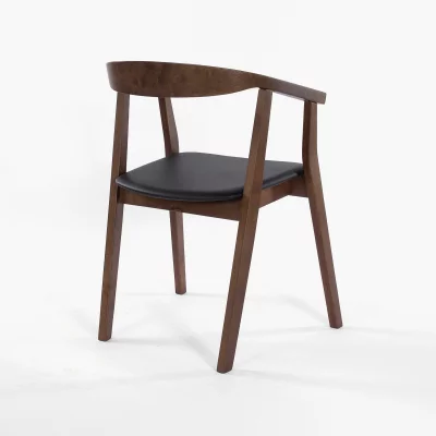 Стул Джон черная матовая экокожа орех 55X47.5X77 CM 5