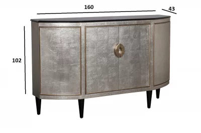 Комод серебристый с каменной столешницей 43X160X102 CM 8