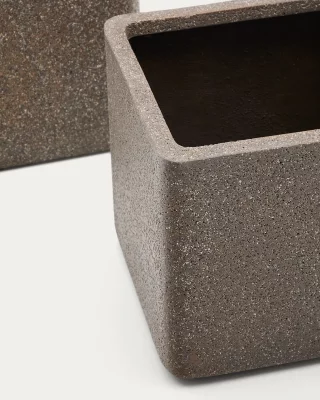 Набор из 2 кашпо Minoa с эффектом коричневого камня 44X44 CM 4