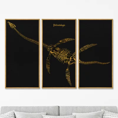 Триптих на холсте Plesiosaurus 52X105 / 52X105 / 52X105 CM 9