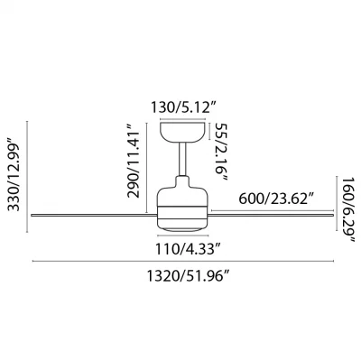 Потолочный вентилятор Nuu белый 132 CM 5