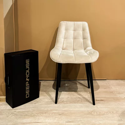 Стул Толедо бежевый бархат чёрные ножки 51X58X83 CM 8