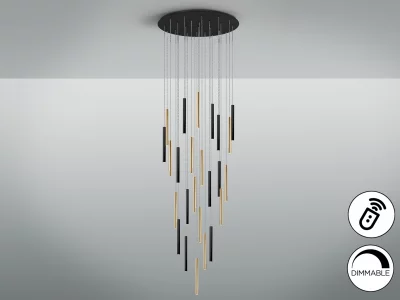 Подвесной светильник Varas 25L черно-золотой DIM 90X90X300 CM 6
