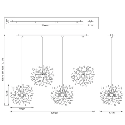 Подвесная люстра Extra 130X40X150 CM 6