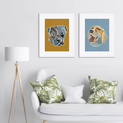 Диптих Happy dogs No3 42X52 / 42X52 CM 4