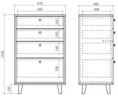 Высокий комод Twin 67X45X104 CM 7