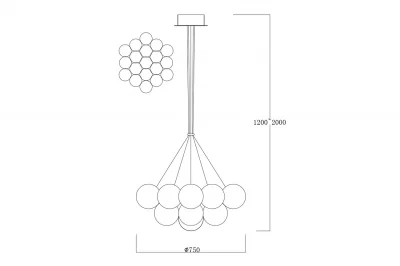Подвесная люстра Globo 70X70X120 CM 3