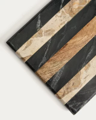 Сервировочная доска Surne из черного, коричневого и бежевого мрамора 30X18 CM 4