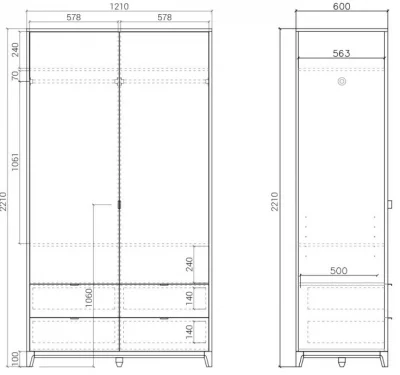 Шкаф Case 121X60X221 CM 8