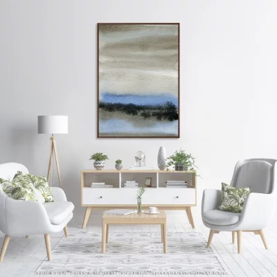 Постер на холсте Autumn sky forest and river 75X105 CM 3