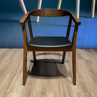 Стул Джон черная матовая экокожа орех 55X47.5X77 CM 9
