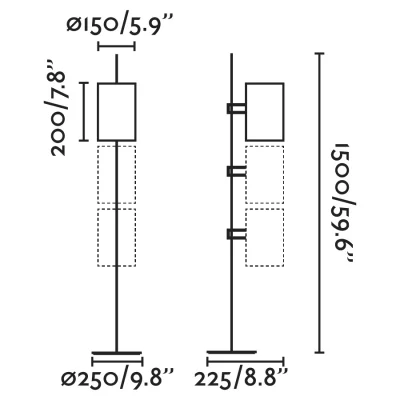 Торшер Guadalupe черный/бежевый 7