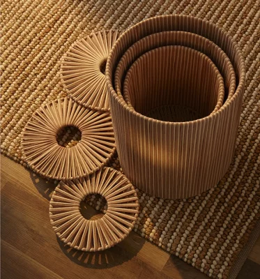 Корзина плетеная Dholak Beige Ethnic 35X35X45 CM 6