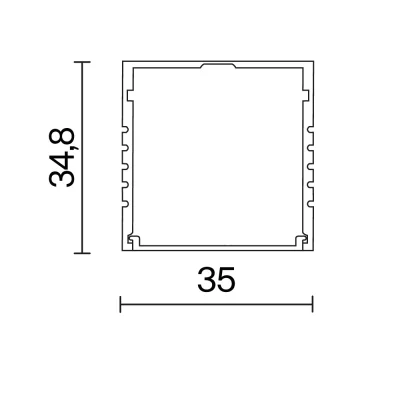 Накладной профиль Алюминиевый профиль Серебро 35x35 4