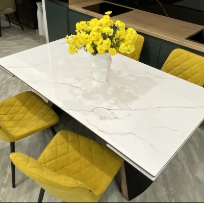 Раскладной стол РАНДЕВУ 160 Белый мрамор матовый 160X90X76 CM 4
