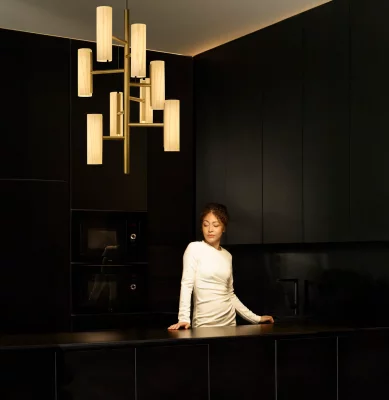 Люстра Black Note Chandelier 50X50X100 CM Natural Beech 4