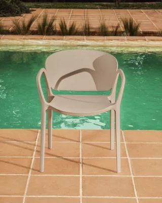 Штабелируемый уличный стул Ania бежевый 60X55X76 CM 3