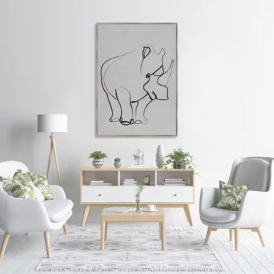 Репродукция на холсте Rhino on gray 75X105 CM 3