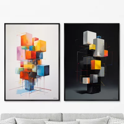 Набор из двух постеров на холсте Disassembled colors 75X105 / 75X105 CM 8