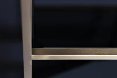 Стеллаж золотистый с тёмными стеклянными полками 80X35X180 CM 4