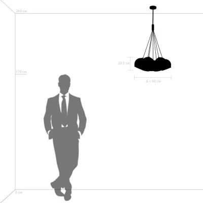 Подвесная люстра Sferico 60X60X113 CM 5