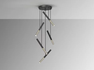 Люстра Edna 5L черный / золотой DIM 43X43X200 CM 7