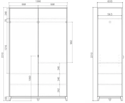 Шкаф Case 139X60X221 CM 6