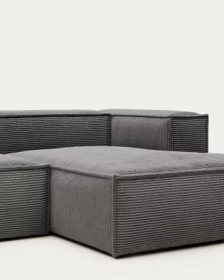 Диван с правым шезлонгом на 4 места Blok, серый, из плотного вельвета 330X174X69 CM 4