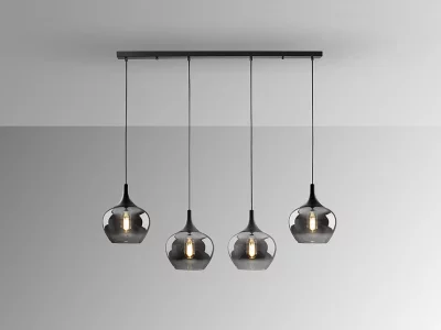 Люстра Opaz 4L черный/дымчатый 109X19X120 CM 13
