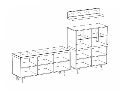 Композиция Kristal 1 242X24/44X165 CM 3