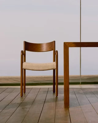 Стул Falconera со съемным чехлом из массива дуба с отделкой под орех 53X56X79 CM 4