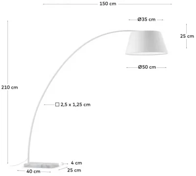 Торшер Chop 150X50X210 CM белый 3
