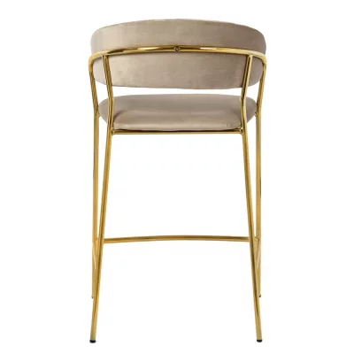 Комплект из 2 полубарных стульев Turin латте с золотыми ножками 52X52X92 CM 5