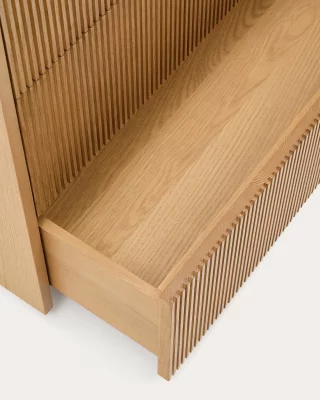 Комод с 3 ящиками Helvine из дубового шпона 90X78 CM 5