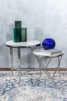 Cтолик Glossy Silver 55X55X60 CM 4