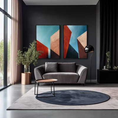 Набор из двух постеров на холсте The Geometry of the Stone 75X105 / 75X105 CM 4
