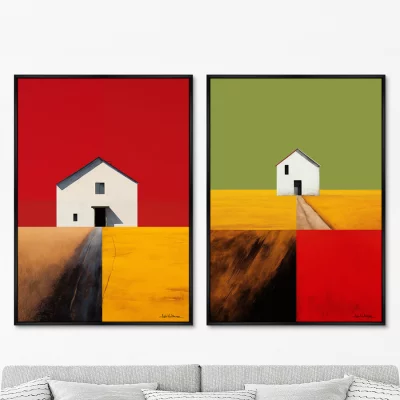 Набор из двух постеров на холсте Fields 75X105 / 75X105 CM 8