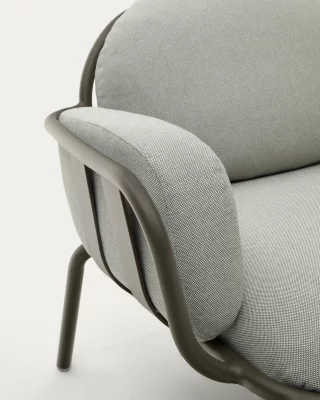 Уличное кресло Joncols из алюминия с зелёной окраской и серыми подушками 89X80X75 CM 5