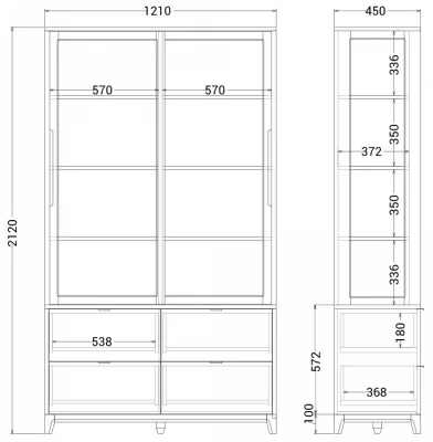Витрина Case 121X45X190 CM 8
