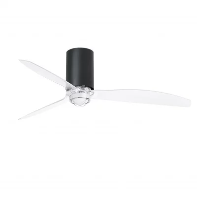 Потолочный вентилятор с подсветкой Mini Tube Fan LED матовый черный/прозрачный 128X32 CM 5