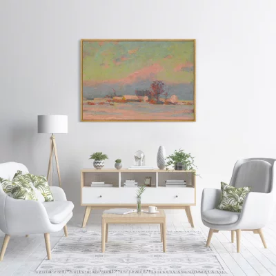 Постер на холсте Winter evening 105X75 CM 3