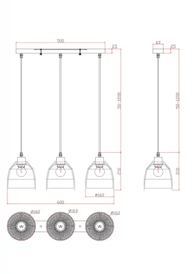 Подвесной светильник Mesh 20X140 CM 3
