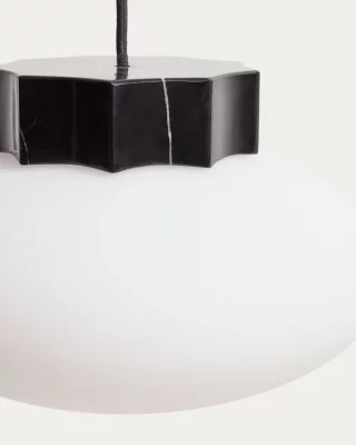Потолочный светильник Idela из дымчатого стекла и черного мрамора 26 CM 3
