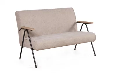 Двухместный диван Andy с деревянными подлокотниками, шенилл Shantal beige 129X84X88 CM 8